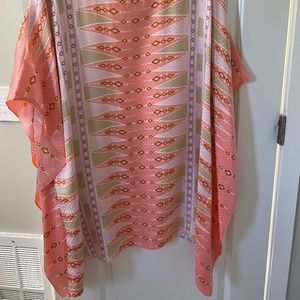 Bob Mackie Coral Butterfly Top size 2X